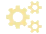 Transparent Gold Gears