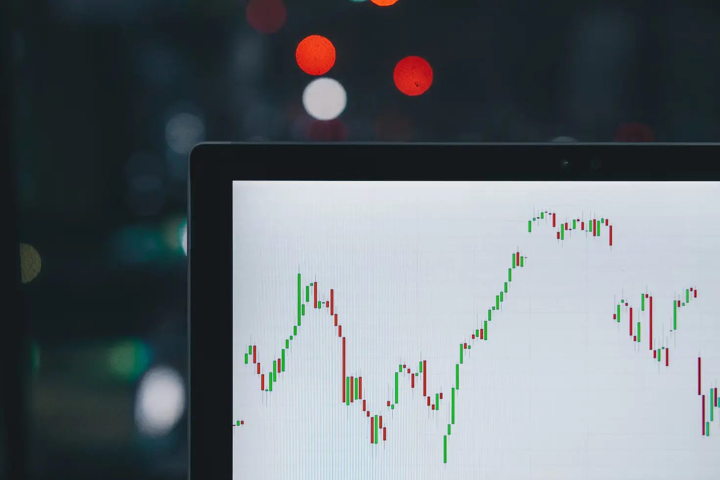 Kospi Index chart on a laptop